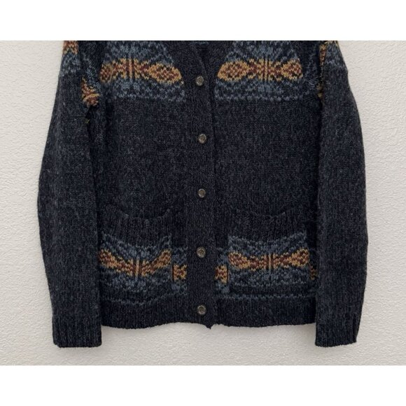 Royal Robbins Sweater Womens Large Wool Blend Cardigan Standard Fit Boho Aztec - Picture 3 of 9